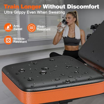 Adjustable Weight Bench with Squat Rack, 770lbs Heavy Duty Olympic Bench Press for Home Gym, Multi-Function Flat Incline Workout Bench Family Strength Training with Removable Foot Catch