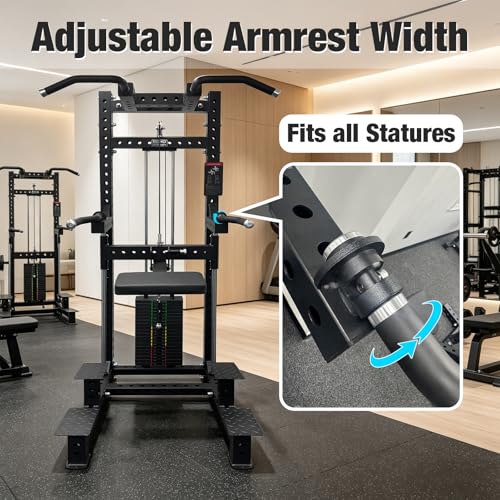 Commercial Dip & Chin Assist Machine with 220LBS Counterweight, Pull Up Assist Station Upper Body Workout Equipment with Adjustable Handles, Multi-Grip Chin Up Bar for Home Gym or Rehabilitation