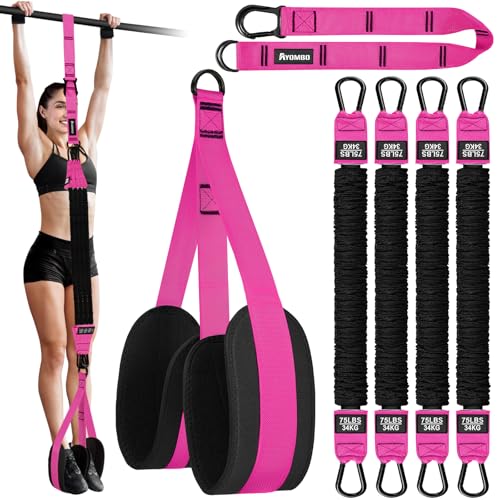 Pull Up Assistance Bands, Resistance Bands for Pull Up Bar Workout, Adjustable Heavy Duty Pull Up Assist Equipment with 4 Assistance Bands, Home Gym Fitness Exercise Strength Training - color: Red