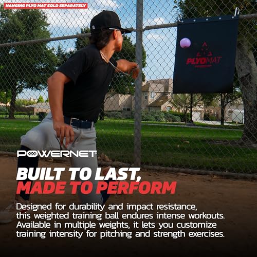 PowerNet Power Plyometrics Weighted Training Ball, Softball & Baseball Training Equipment, Weighted Baseballs to Increase Throwing Velocity - style: 32 OZ Ball Only