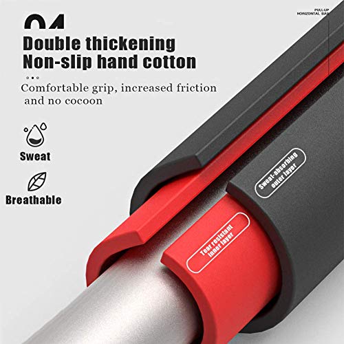 Doorway Pull Up Bar, No Screws Installation Chin Up Bar Adjustable Width with Level Tester Anti-Slip Mat and Safety Lock, Upper Body Workout Muscle Building Strength Training, Up 250Kg - size: 96~135cm