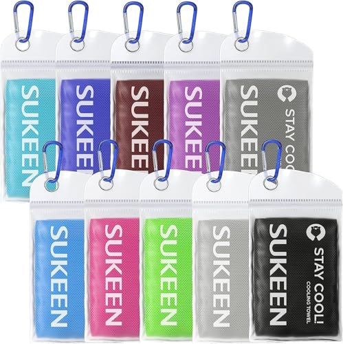 Sukeen Cooling Towel (40"x12"), Soft Breathable Cooling Towels for Neck and Face, Chilly Sweat Towel, Neck Cooling Wraps for Gym, Yoga, Sports, Camping, Hiking - color: Dark Blue/Grey/Pink/Lake Blue/Black/Green/Brown/Purple/Blue/Dark Grey