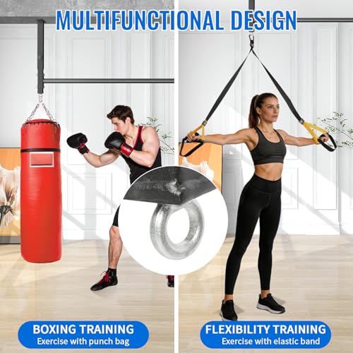 48'' Ceiling Mounted Pull Up Bar, 700 LBS 5-Level Adjustable Heavy Duty Chin Up Bar for Home Gym, Garage, Basement, Ideal for Pull Ups & Body Stretching