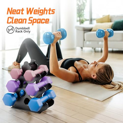 4 Tier Dumbbell Rack, Weight Rack For Home Gym, Dumbbell Stand for Free Weights