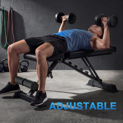 Strength Weight Bench 32 Adjustable Positions Training Benches - Heavy Duty Home Gym Equipment with 1300 LBS Weight Capacity Durable Steel Construction Incline Decline Bench for Full Body Workout - color: Black-s