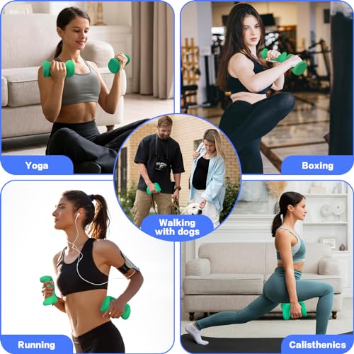 HXD-ERGO Ergonomic Dumbbells Weights Set-Hand Weights for Women at Home, Ear Dumbbells Weights for Pilates, Yoga, Jogging,StrengthTraining - color: 6 LBS