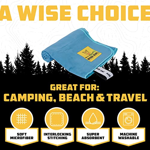 Wise Owl Outfitters Microfiber Camping Towel - Quick Dry Towel for Travel, Backpacking, Hiking, Beach, Gym & Yoga - Compact, Fast Drying & Lightweight - color: Blue, size: 2 x Large (24x48)