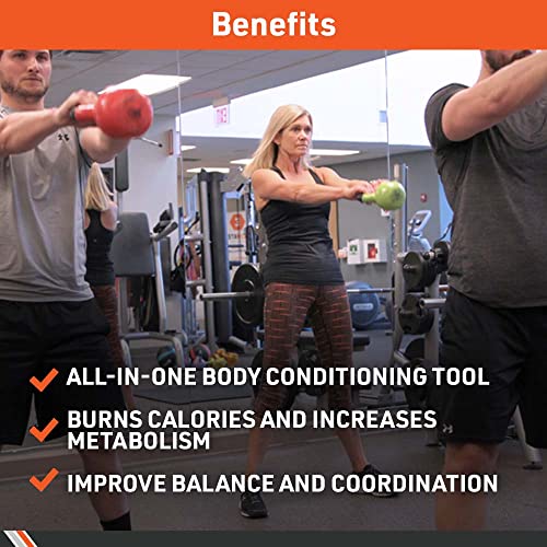 Body Sport Cast Iron Vinyl Coated Kettlebells – Kettlebell for Weight Lifting – Strength Training Kettlebell – Professional Fitness for Gym & At Home - style: 5-pound