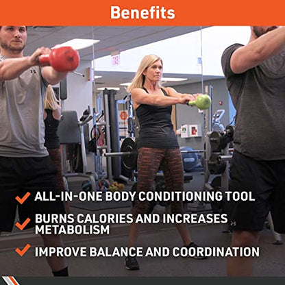 Body Sport Cast Iron Vinyl Coated Kettlebells – Kettlebell for Weight Lifting – Strength Training Kettlebell – Professional Fitness for Gym & At Home - style: 10-pound