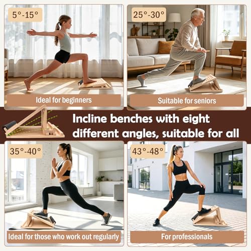 Wooden Slant Board, Incline Board for Leg Exercises, Slant Boards for Exercise – Ideal for Home Workout, Office Break, Yoga Session, Daily Calf Stretch and Full Leg Muscle Relaxation