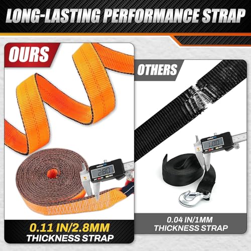 [PREMIUM] Boat Trailer Winch Strap With Supper Steel Hook, 15000 LBS Break Strength, Two Layers Winch Strap, Winch Pulley Strap For Boat Trailer Replacement, Towing Vehicles & Boat Accessories 2"x20'