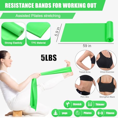 10 Pcs Pilates Ring Blocks Set for Women Home Yoga Equipment Accessories Pilates Ring Circle and Ball Workouts Gift Include Ball Yoga Circle Resistance Bands Block Straps Gym Bag - color: Red