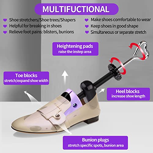 Shoe Stretcher, Plastic Pair of 4-way Adjustable Shoe Expander Shoe Tree Widener for Wide Feet Bunions