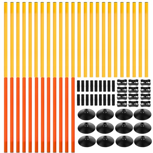 Adjustable Height Agility Speed Hurdles with Rubber Base, Training Equipment Set for Soccer, Track and Field, Detachable Agility Poles