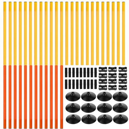 Adjustable Height Agility Speed Hurdles with Rubber Base, Training Equipment Set for Soccer, Track and Field, Detachable Agility Poles
