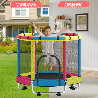 Trampoline for Kids with Safety Enclosure Net, Indoor & Outdoor Toddler Trampoline, 47" Baby Mini Recreational Trampolines, Safe No-Gap Design, Birthday Gifts for Children & Boys & Girls, Age 1-8