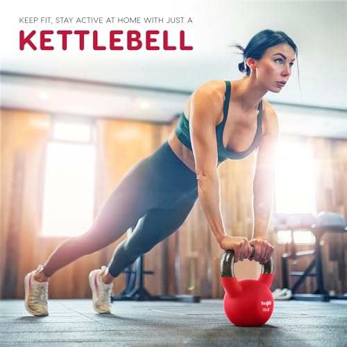 Yes4All Kettlebell, 5-65 LB Neoprene Coated Cast Iron Kettlebells, Wide Grip Handle & Flat Bottom for Swings, Squats, Deadlifts, Push Ups & Full Body Training at Home Gym - Single & Set - color: F. 20LB - Iced Latte, style: A. Single
