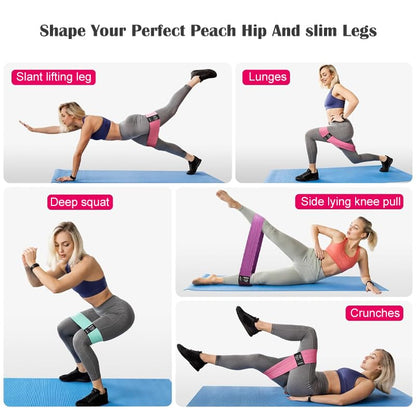Premium Fabric Resistance Bands Set for Women (3-Pack or 6-Pack) – Non-Slip Workout Bands for Glutes, Legs & Hips – Elastic Booty Bands with Carry Bag, Ideal for Home Fitness, Yoga & Pilates