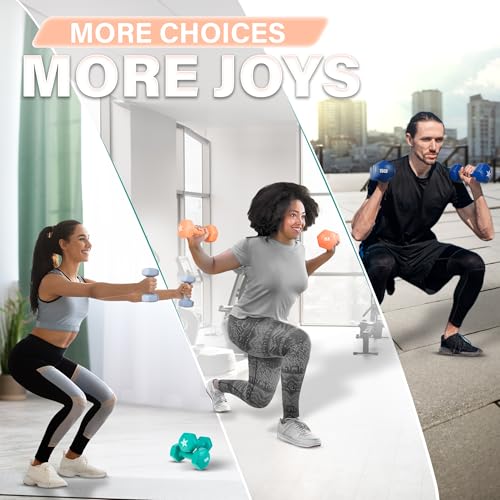 Yes4All Vinyl Hexagon Dumbbell - Dumbbells Set of 2 Hand Weights for Home Gym & Strength Training (2-15 lbs Weight Options) - color: A. 2 lbs - Peach Puzz - Pair