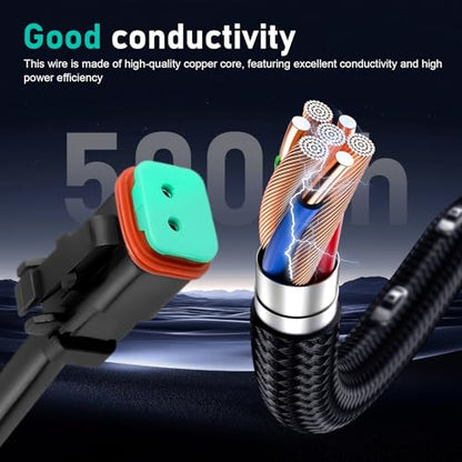 WZP 2PCS 2Pin Deutsch DT DTP Wiring Harness Adapters Connectors Splitters, Waterproof Y-Shape Dual Harness Splitters, Universal for LED Cubes Work Light LED Light Bar Pod Fog Driving Lights