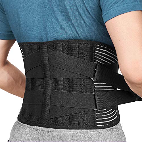 Freetoo Back Braces for Lower Back Pain Relief with 6 Stays, Breathable Back Support Belt for Men/Women for work, Anti-skid lumbar support belt with 16-hole Mesh for sciatica,plus size(XXL) - size: 2X-Large(55.1''-66.9'')