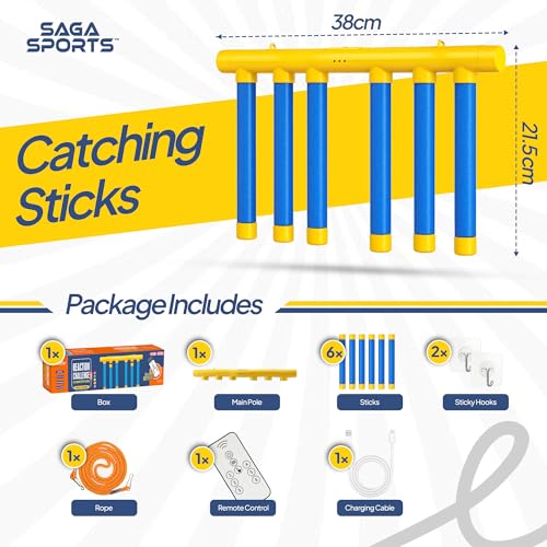 Reflex Drop Stick Game - Hand Eye Coordination Training Toy - Reaction Time Training Challenge with Remote and 3 Adjustable Speed Modes for Kids and Adults - Catch Falling Sticks Reflex Trainer Game
