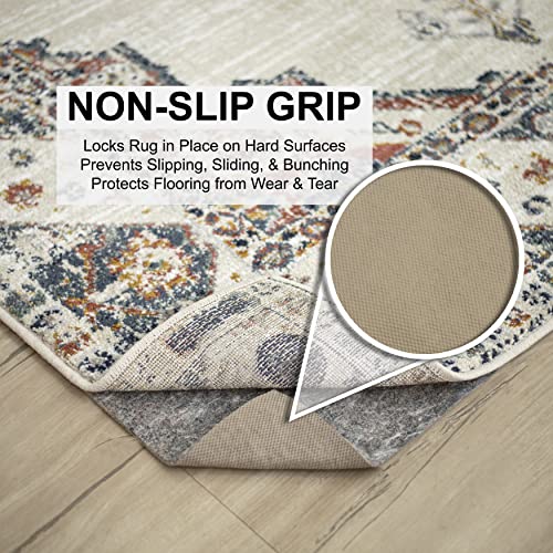 Mohawk Home Non Slip Rug Pad 8' x 10' - 1/4" Thick Felt + Latex Rubber Gripper - Dual Surface Cushion for Hardwood, Carpet, Tile Floors, Made in USA - size: 8' x 10' (Rectangular), style: 1/4 Inch Dual Surface Rug Pad