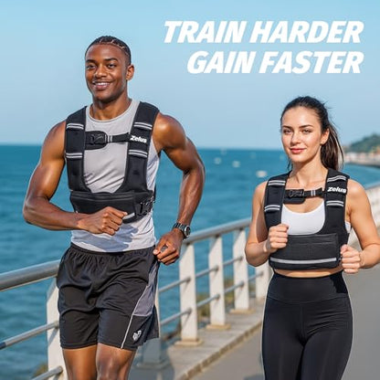 ZELUS Adjustable Weighted Vest for Women, Curve-Fit Ergonomic Workout Vest with 6 Removable Iron Sand Bags for Walking, Cardio & Strength Training, Available in 4–10 lb, 11–20 lb & 20–32 lb Options - size: 11-20LB