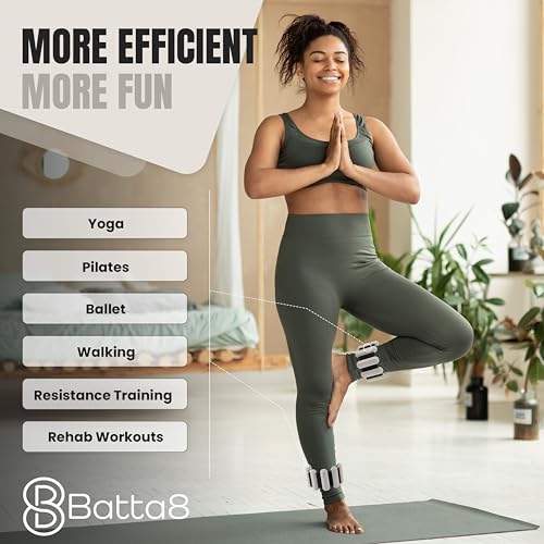 Patented Design Pilates Wrist and Ankle Weights for Women & Men - (1LBx2pc) Set of 2LBs Adjustable Silicone Weighted Bracelet Set for Gym, Yoga, Pilates, Cardio & Strength Training Wrist Weights for Women Wearable - color: Gray