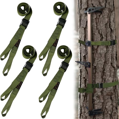 Hunting Climbing Stick Replacement Straps Heavy Duty Tree Stand Climbing Stick Straps Climbing Stick Accessories To Fix Most Hang-On's Platforms And Sticks, Easy To Adjust, Sturdy And Durable - color: 4 Pack