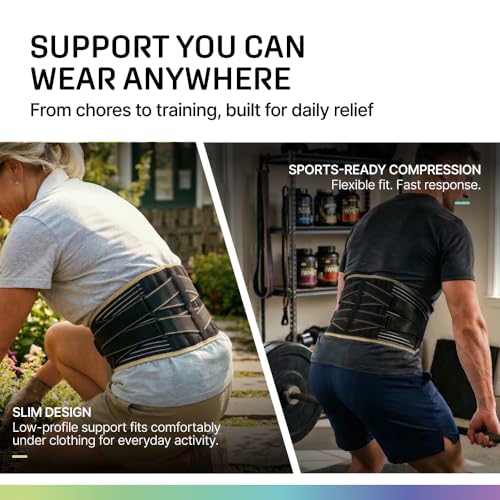 Modvel Back Brace for Lower Back Pain Women and Men – Lumbar Support Belt for Sciatica, Herniated Disc, Muscle Strain – Adjustable Breathable Work Brace with 6 Stays – Support for Posture – Size XXL
