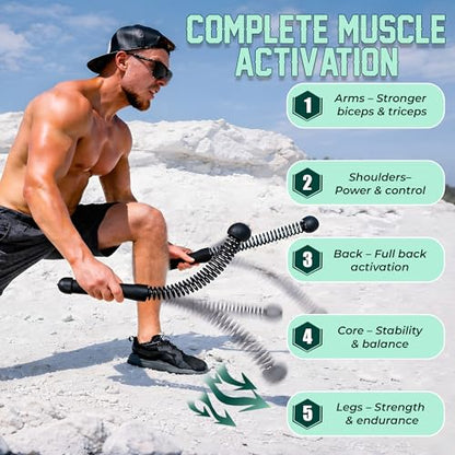 KRYPTX Cordless Battle Ropes for Home Gym – Ropeless Battle Ropes – Heavy Duty Portable Exercise Rope for Strength Training – HIIT Workout, Cardio & Full Body Fitness Training