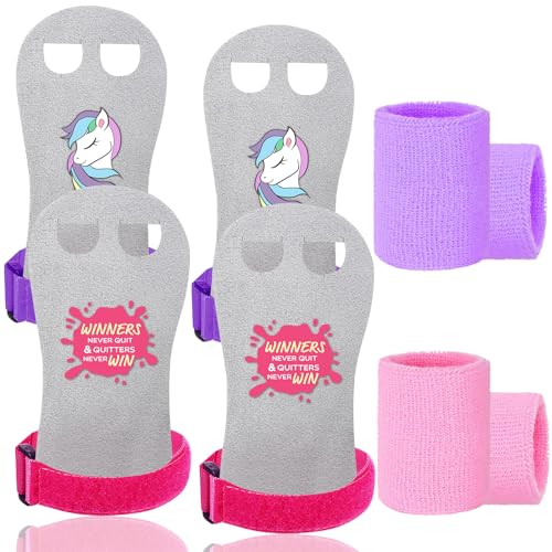 Amrta Gymnastics Grips with Wristbands for Girls 2 Pair - color: Pony&Winner, size: Small