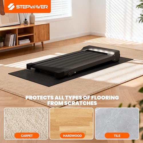 Walking Pad Mat for Carpet, Treamill Mat for Hardwood Floors, High Density, 1/4 Thickness, Folable, Floor Protection for Bike, Elliptical, Treadmill - size: 55"L x 23.6"W x 0.2"Th