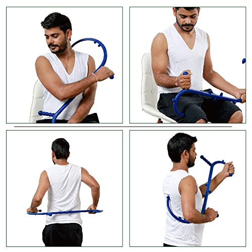 Massage Trigger Point Cane, Body Deep Tissue, Handheld Back, Neck, Shoulder, Leg and Feet Massager Rod, Muscle Release Tool Self Massage Hook Cane Gifts for Women & Men, Blue - color: Blue
