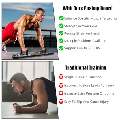 Multifunctional Push Up Board Home Strength Training Equipment With 15 Fitness Accessories Pilates Bar Resistance Band Roller Wheel Full Body Workout Home Gym Equipment