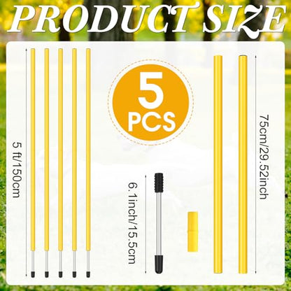 Blulu 5/10/30pcs Training Agility Pole,5ft Adjustable - color: Yellow