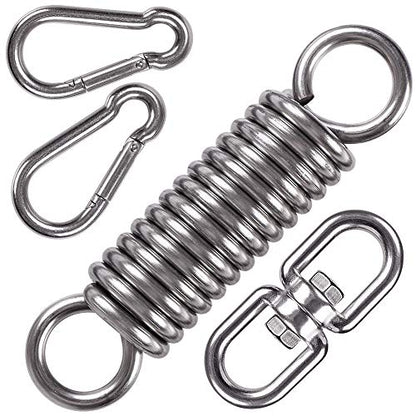 Hammock Chair Hanging Kit Swing Spring Hardware, Heavy Duty Suspension Swivel Hanger Hook for Hanging Chair, Rocking Seat, Porch Swing, Garden, 550 LB - size: Hammock Chair Kit - 1 Pack