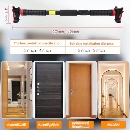 Pull Up Bar for Doorways, Strength Training Upper Body Workout Chin Up Bar with Level Meter and Adjustable Width, Portable Pull-Up Bars, No Installation Required, Max Load 440 LBS