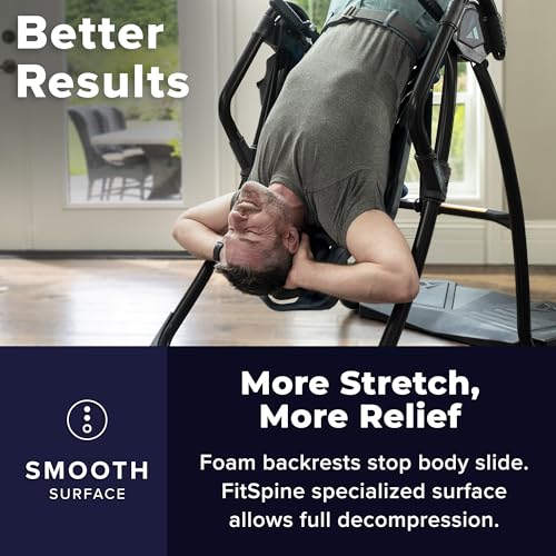TEETER FitSpine LX9 Inversion Table, Deluxe Easy-Reach Ankle Lock, Decompression Surface for Back Pain Relief, Integrated Accessories, UL Safety Certified, Heavy-Duty 300 lb Capacity, FDA Registered