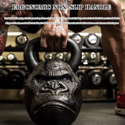 Kettlebell Weights Gym Training Monkey Head Kettle Bells, Solid Cast Iron Dumbbell, Beautiful and Practical, Office Sports Equipment(36LB)