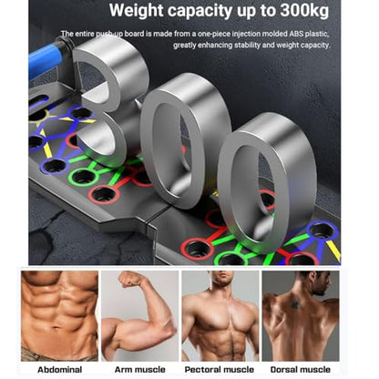 Home Workout Equipment Multi-Functional Pushup Stands System Fitness Floor Chest Muscle Exercise Professional Equipment Burn Fat Strength Training Arm Men & Women Weights