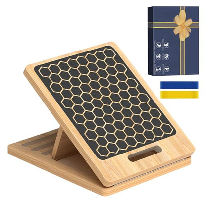 Portable Slant Board, Calf Stretch Board, Slant Boards for Exercise, Wooden Slant Board, Velor Board, Adjustable Incline Board for Knees Ankle Heel Feet Leg
