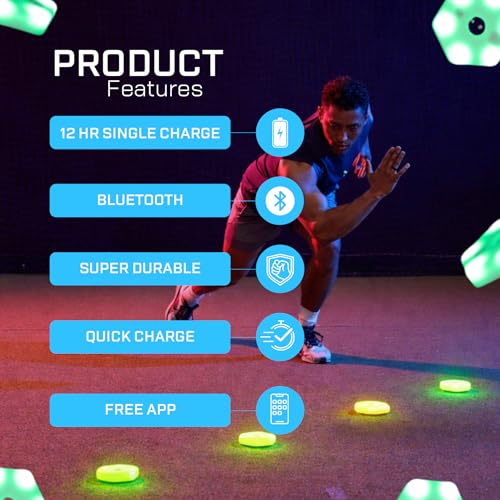 Sports Reaction Agility Lights Training Kit Improves Reaction Time & Agility for Athletes, Physical Therapists & Fitness Trainers Sports. - color: 4 Pods Reaction Lights