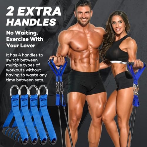 NITEEN 310lbs/390lbs Heavy Resistance Bands with Handles for Working Out - size: 310lbs