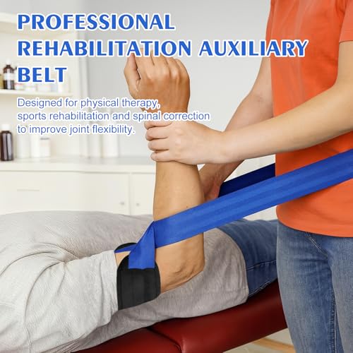 Mobilization Belt with Adjustable Thick Cushioning Pad – Advanced Mobilization Belt for Physical Therapy, a Manual Therapy Aid Designed for Physiotherapists in Rehabilitation, Stretching, and Mobilization Exercises, Blue
