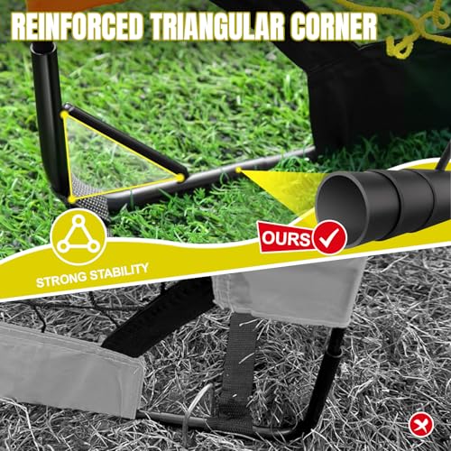 Pro-Grade Kids Backyard Soccer Goal, Tear-Resistant 5-Layer Polyester Soccer Net & 10mm Poles for Maximum Durability, 4x3ft/6x4ft/7x5ft, Pop Up Portable Soccer Training Equipment Set with Size 4 Ball - size: 7 ft x 5ft, 1 Pack, style: Yellow