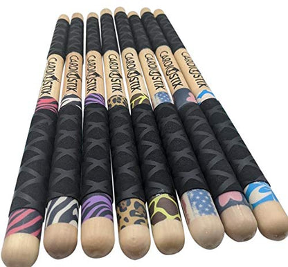 CardioStix 8.5oz Cardio Drum Sticks per set (1 pair sticks only) Weighted Double Grip w/Bag Premium American Hickory Wood | Drumming, Fitness, Aerobic Class (Breast Cancer Awareness) - color: Breast Cancer Awareness w/ Bag