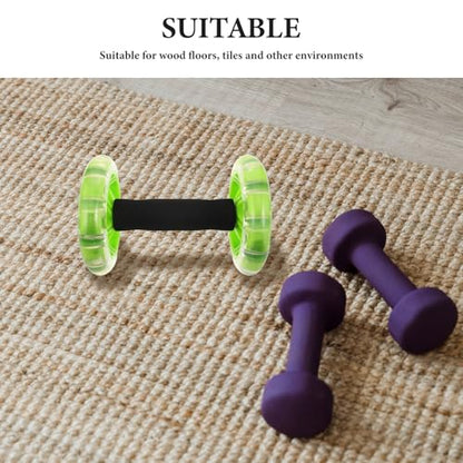 1 Pair Ab Roller - Stability Dual-Wheel Fitness Roller for Abs Back and Arms - Abdominal Wheel Workout Equipment for Home Gym Exercise, Women Men, Beginners - color: Green