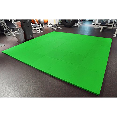 Meister X-Thick 1.5" Interlocking EVA Foam Mats - GN - 16 Tiles (64 Sqft) - color: Green, size: 16 Tiles (64 Sqft)
